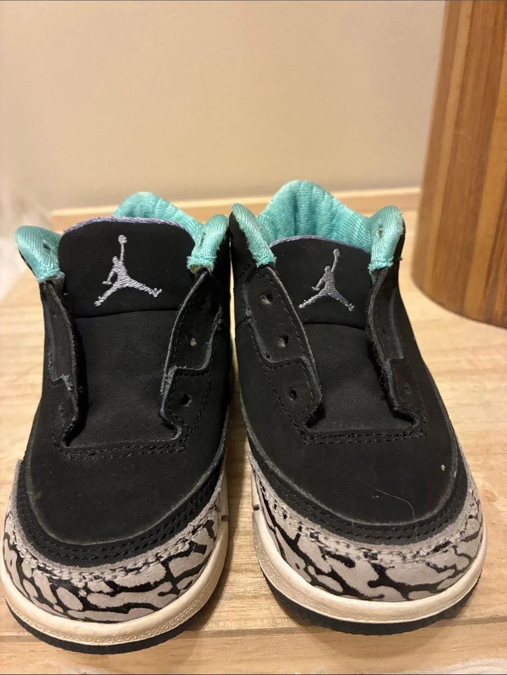 Nike Jordan Kids Black & Teal High-Top Sneakers - Picture 2 of 5